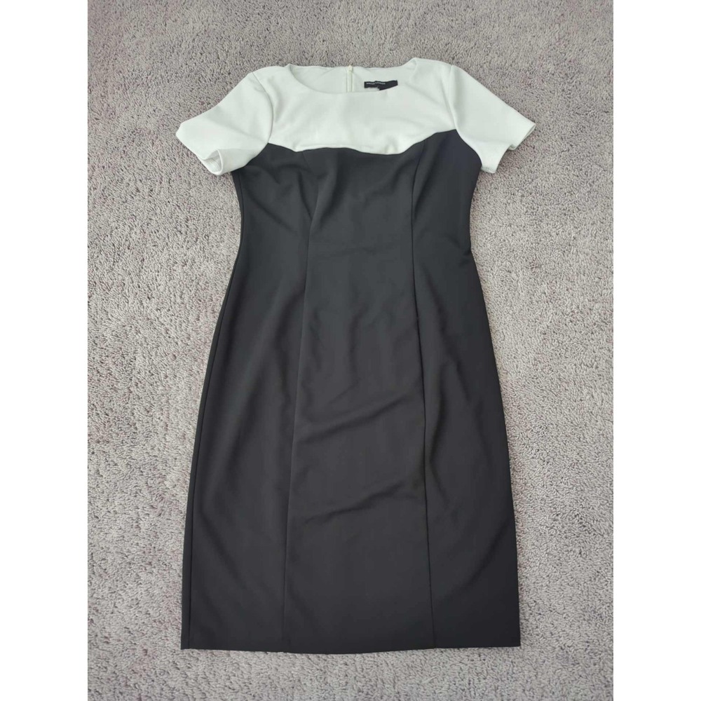 Maggy London Sheath Dress Womens 6 Colorblock Boat Neck KneeLength Office Formal